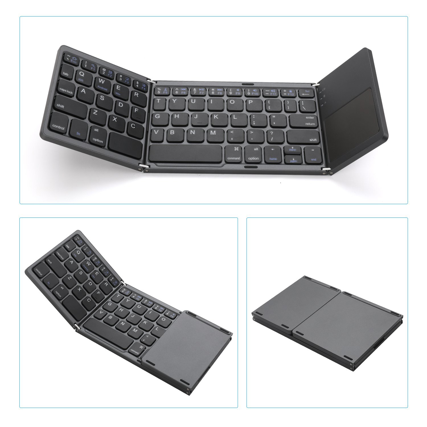 Teclado plegable, teclado plegable BT3.0 teclado rápido para tableta teclado  plegable grado profesional